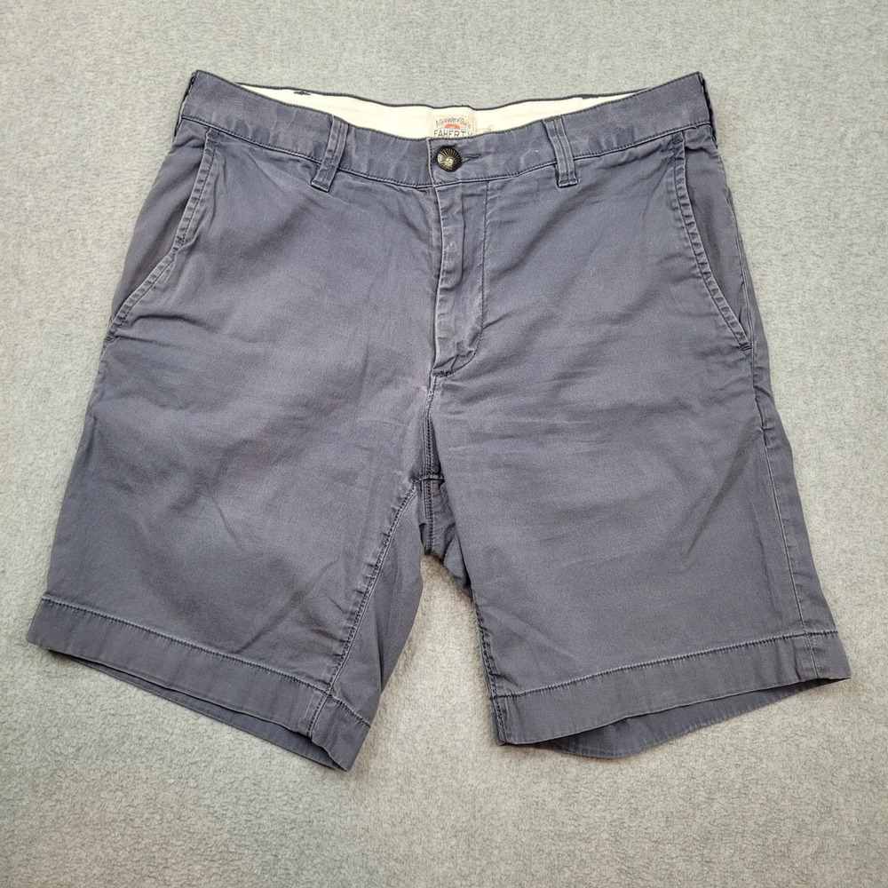 Faherty Chino Shorts Mens 29 Blue All Day Organic Cotton Tencel Stretch